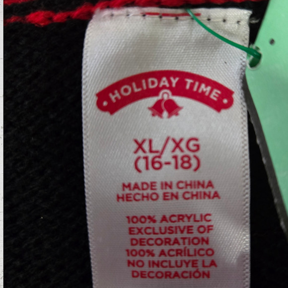 Black Llama Colorful Tassel Snowflake Fair Isle Winter Knitted Sweater Size XL - Picture 6 of 7